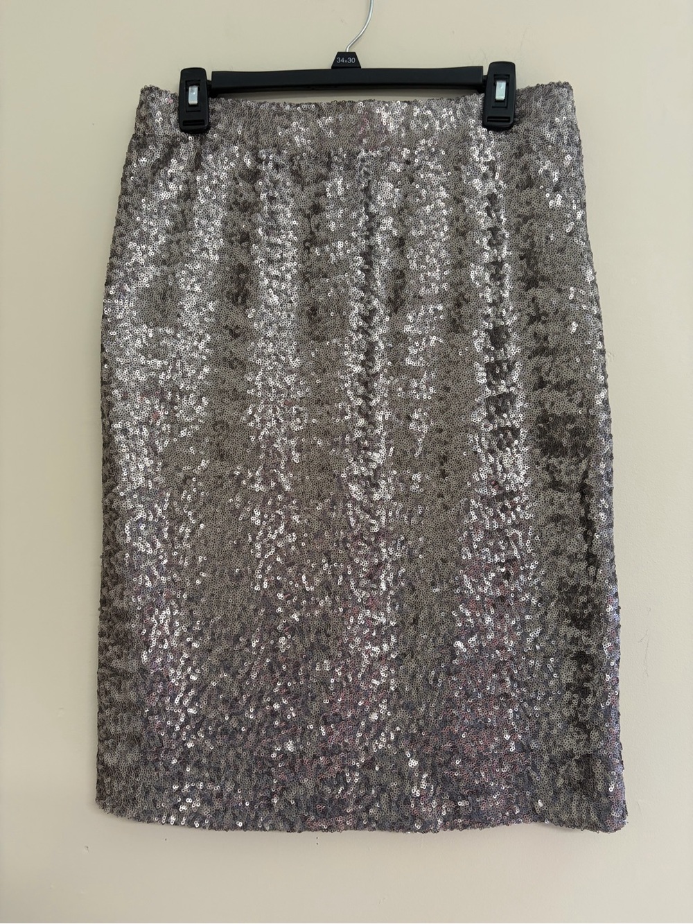 Cremieux Sequin Pencil Skirt - Silver